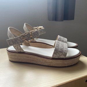 MICHAEL KORS Richie Logo Platform Espadrille Sandal Women's 6.5